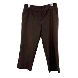 Nicole Miller Size 6 Pants Brown Hook and Bar Wide Leg Straight Fit Workwear‎